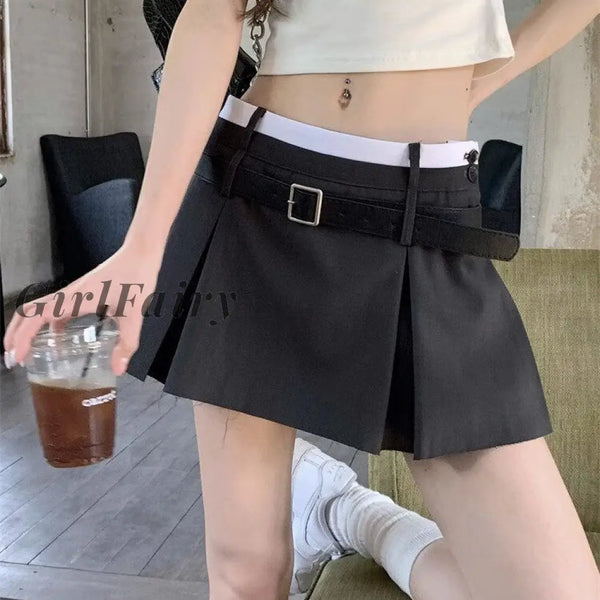 Back to School Preppy Pleated Mini Skirt for Women Korean Style