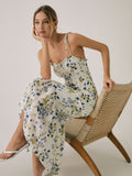 Girlfairy Summer Dress Summer outfit Ruffle Floral Print Cami Long Dress