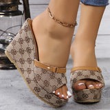 Girlfairy Brand Design Wedges Slippers Women 2024 Summer Chunky Platform Mules Sandals Woman Plus Size 42 High Heels Beach Shoes Slides