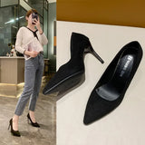 Girlfairy Women Shoes 2024 New Women Pumps Suede High Heels Shoes Fashion Office Shoes Stiletto Party Shoes Female Comfort Women Heels