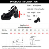 Girlfairy Punk Heart Buckle High Heels Pumps Women Spring Y2K Black Chunky Platform Lolita Shoes Woman Bowtie Thick Heel Gothic Shoes