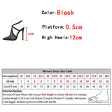 Girlfairy Futurecen New Fashion Black Mesh Pointed Toe Stiletto High Heels Sandals Female Ankle Buckle Strap Party Stripper Shoes Women Pumps
