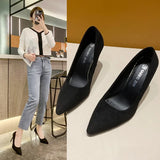 Girlfairy Women Shoes 2024 New Women Pumps Suede High Heels Shoes Fashion Office Shoes Stiletto Party Shoes Female Comfort Women Heels