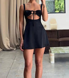 Girlfairy Bandage Sexy Sheath Dress For Women 2024 Summer Hollow Out Lace Up Sundress Femme Beach Sexy Slim Elegant Dresses Woman