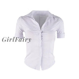 Back To School Slim Basic White Shirt Women Tunics Vintage Cute Korean Style Long Sleeve Girls