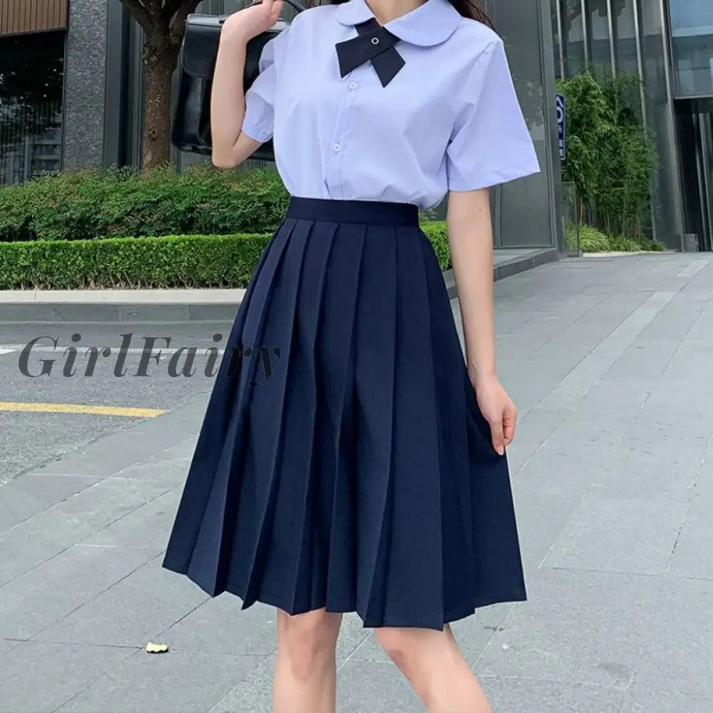 Back to School Uniform Pleated Skirt Women Japanese Fashion Cute High –  Girlfairy
