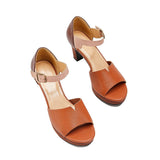 Girlfairy Women Vintage Leather Ankle Strap High Heel Leather Sandals Pumps Imily Bela