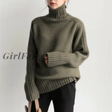 Girlfairy 2023 Autumn And Winter Best-Selling Women'S Tops New Simple And Gentle Pit Strip Turtleneck Sweater