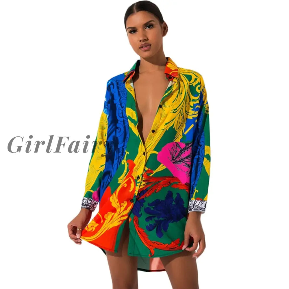 Girlfairy 2023 Hot Sale Vintage Fashion Women Long Shirt High Quality Lady Clothes Chic Sexy Short