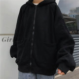 Girlfairy 2023 New Plus Size Hoodies Women Harajuku Streetwear Kawaii Oversized Zip Up Sweatshirt