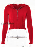 Girlfairy 2023 New Two Piece Sets Women Tracksuit Long Sleeve Zipper Hooded Sweater Skinny Pants