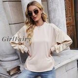 Girlfairy 2023 New Women Sweatshirt Vintage Punk Casual Sweetshirts For Long Sleeve Pullover O-Neck