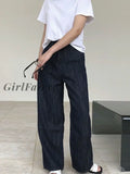 Girlfairy 2023 Spring Summer New Women High Waist Jeans Trousers Loose Wide Leg Straight Baggy Denim