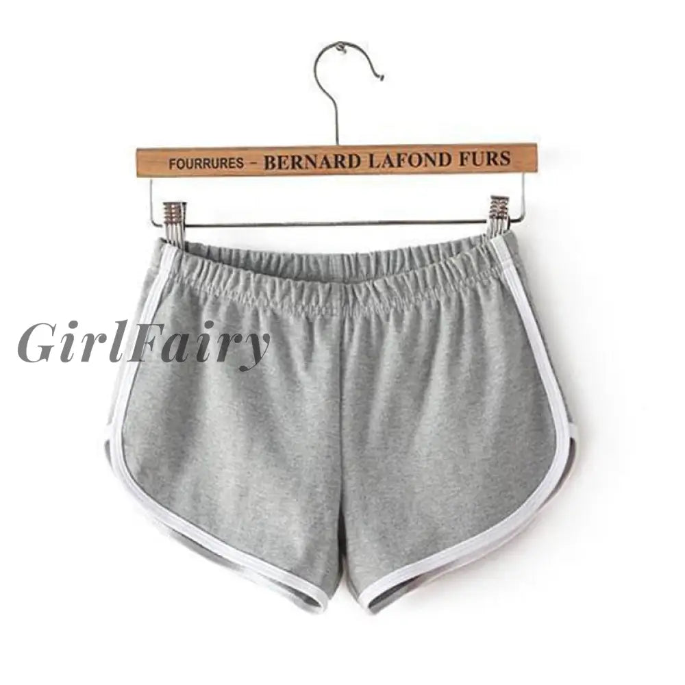 Girlfairy 2023 Summer Hot Women Blend Short Pants Contrast Binding Side Split Elastic Waist