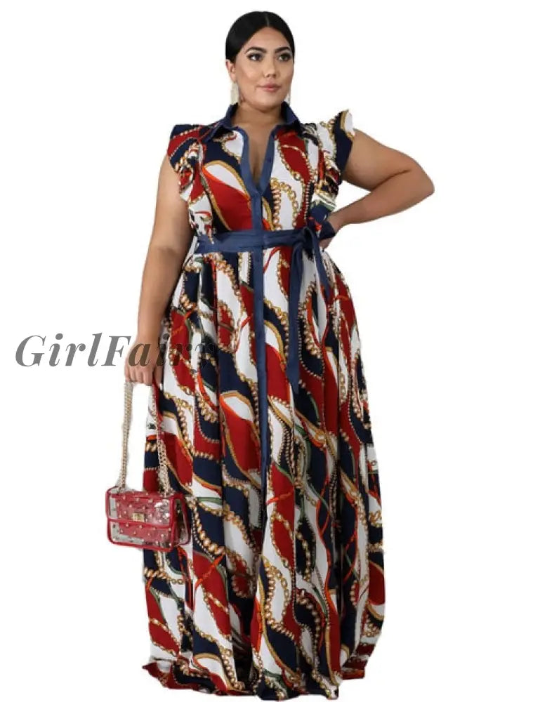Girlfairy 4Xl 5Xl 6Xl Plus Size Womens Clothing Summer Long Dress Fashion Women Casual Vintage Robe