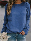 Girlfairy 6 Colors Winter Solid Long Sleeve Women Sweatshirt O-Neck Basic Hoodies Casual Pullover