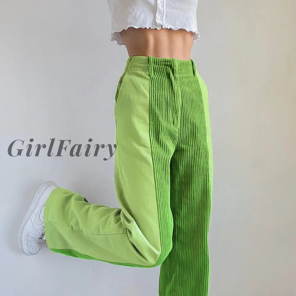 Girlfairy Autumn Winter Womens Classic Straight Corduroy Pants Loose Casual Solid Color 2023 Y2K For