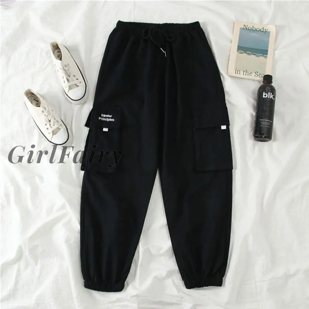 Girlfairy Back To College 2023 Autumn High Waist Streetwear Cargo Pants Female Harajuku Loose