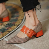Girlfairy Back To School Mary Jane Shoes Woman Fashion Spring Brand Design Women Pumps High Heels