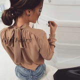 Girlfairy Back To School  Satin Casual Bow Tie Tops And Blouse Ladies Long Sleeve Bandage Fashion Office Lady Solid Collar Summer Elegant Blusa