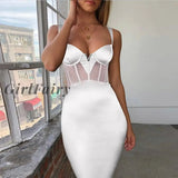 Girlfairy Bandage Dress Summer Womens Black Bodycon White / Xs Dresses