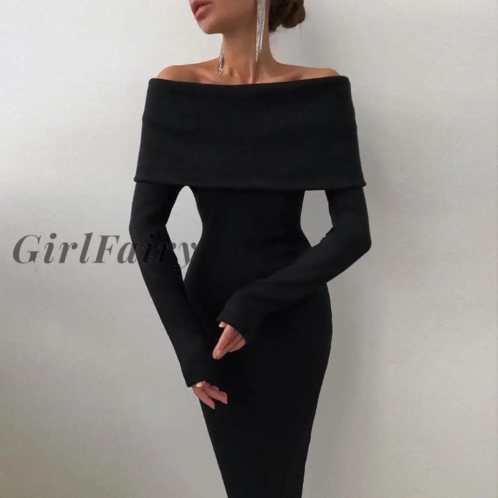 Girlfairy Casual Elegant Off Shoulder Woman Cotton Long Wrap Dress 2023 Party Club White Black