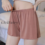 Girlfairy Casual Women Safety Short Pants Elastic High Waist Boxers Underwear Pajamas Shorts