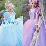 Girlfairy Cosplay Princess Dress for Girls 4 6 8 10 Years Party Dress up Kids Halloween Disguise Prom Costume Fancy Vestidos Infantils