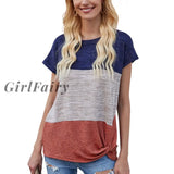 Girlfairy Cotton Loose Blouse Short Sleeve O Neck Women Shirt Casual Plus Size Basic T Shirts Tops