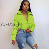 Girlfairy Cropped Puffer Jacket Down Parkas 2023 Fashion Winter Clothes Women Warm Bubble Coats
