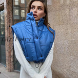 Girlfairy Detachable Long Sleeve Puffer Vest Jackets for Women Winter Clothing Fashion Warm Bubble Coat