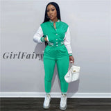Girlfairy Fall Winter Streetwear 2 Two Piece Set Tracksuit Sweatsuits For Women Outfits Jackets