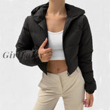 Girlfairy Fashion Bubble Coat Solid Standard Collar Oversized Short Jacket Winter Autumn Female Puffer Jacket Parkas Mujer