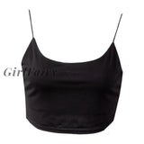 Girlfairy Fashion Sexy Women Y2K Pure Color Crop Tops Sleeveless Camisole Harajuku Tank Top Clothes