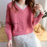 Girlfairy Fashion Women Sweater Knitted Soft Slimming Elegant Womens Jumper Basic Korean Top Ribbed