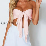 Girlfairy Forefair Bandage Crop Top Sexy Off Shoulder Party Club Multi Way Wrap Cross Lace Up