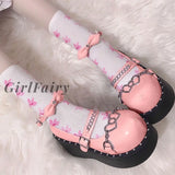 Girlfairy Halloween 2023 Cute Gothic Style Y2k Lolita Cosplay Black Comfy Walking Chains Chunky Platform Mary Janes Flats Shoes Women Footwear