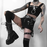 Girlfairy Halloween Women's On Sale Punk Halloween Witch Cosplay Chunky Platform Wedges High Heels Black Gothic Boots Shoes Big Size 43