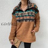 Girlfairy Harajuku Sweatshirt Women Loose Vintage O-Neck Friends Casual Pullover Tracksuit Woman