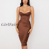 Girlfairy High Quality Summer Bodycon Dress Women Mini Party New Arrivals Brown House Of Cb