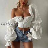 Girlfairy High Quality Summer Corset Top Y2K Women Lined Sexy Bodycon Draped Black White Female