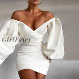 Girlfairy High Quality Summer Mesh Bodycon Dress Women 2023 New Arrivals Lined One Shoulder Mini