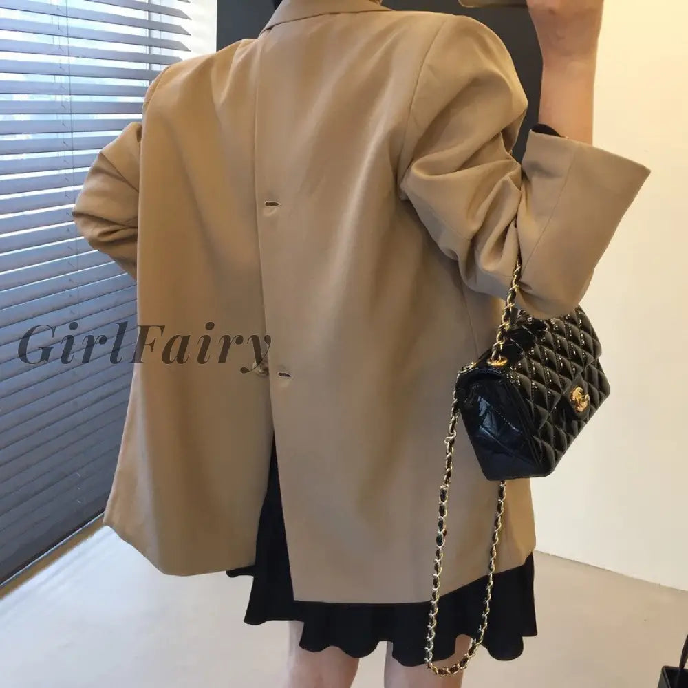 Girlfairy Hot Split Solid Blazers Coats Business Autumn Full Sleeve Casual Ol Elegant Women Work