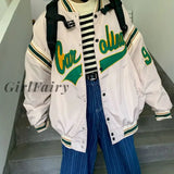 Girlfairy Korean Coats Women Jacket High Street New Spring/Autumn Harajuku Port Style Baseball