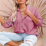 Girlfairy Korean Style Blouse Women Shirts V Neck Office Top Solid Color Christmas Womens Shirt