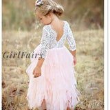 GirlFairy Lace Girl Dress Children's Clothing Girls Party Dresses For Kids Clothes Ceremonies Gowns Infantil Vestidos For 3 4 5 6 Yrs
