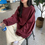 Girlfairy Long Sleeve Korean Style Autumn Female Casual Sweatshit Fashion Women Round Neck Loose