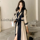Girlfairy New Winter Women Wool Blend Coats High Quality Loose Fashion Long Trench Coat Thick Warm