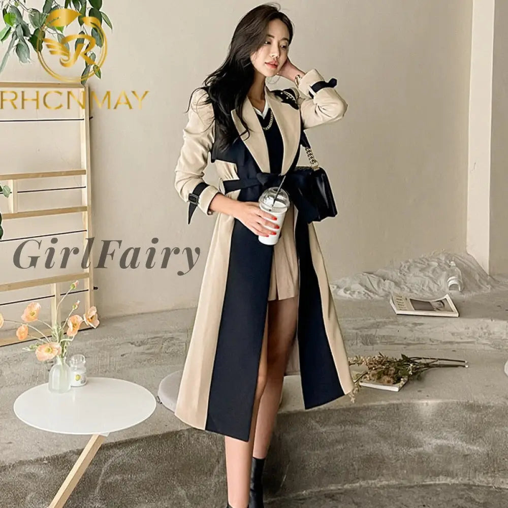 Girlfairy New Winter Women Wool Blend Coats High Quality Loose Fashion Long Trench Coat Thick Warm