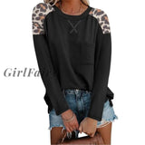 Girlfairy Print Womens Clothing Autumn And Winter Fashion Blouse O-Neck Long-Sleeved Casual Loose